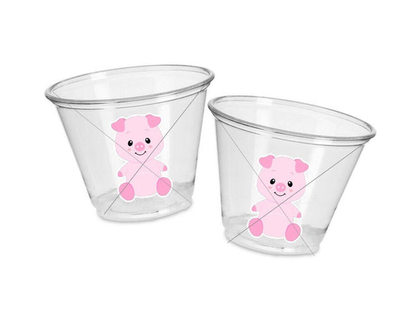 PIG PARTY CUPS - Pig Birthday Cups Pig Party Favors Farm Party Cups Pig Baby Shower Farm Birthday Pig Party Decorations Farm Party Piggy