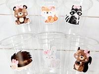 GIRL WOODLAND PARTY Cups- Woodland Cups Woodland Animals Woodland Decorations Woodland Birthday Woodland Baby Shower Woodland Birthday Party