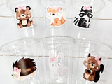 GIRL WOODLAND PARTY Cups- Woodland Cups Woodland Animals Woodland Decorations Woodland Birthday Woodland Baby Shower Woodland Birthday Party