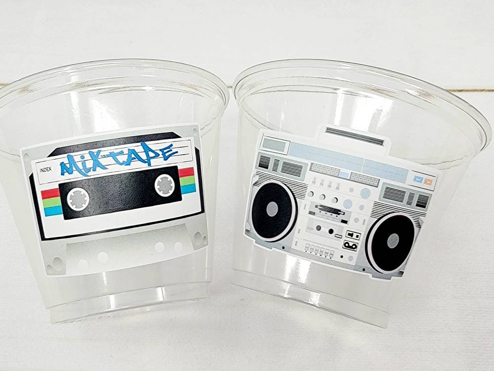 80s PARTY CUPS 80s Birthday Cups Cassette Tape Party Cups 40th Birthday Cups 80s Decorations 40th Party Decorations Hip Hop Party Cups