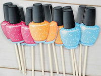 Nail Polish Cupcake Toppers, Spa Party Cupcake Toppers, Spa Birthday Cupcake Toppers - Item 726161140P
