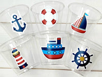 NAUTICAL PARTY CUPS - Nautical Cups Nautical Birthday Nautical Party Nautical Party Favors Nautical Baby Shower Anchor Party Cups Anchor Cup