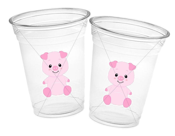 PIG PARTY CUPS - Pig Birthday Cups Pig Party Favors Farm Party Cups Pig Baby Shower Farm Birthday Pig Party Decorations Farm Party Piggy