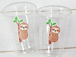 SLOTH PARTY CUPS - Sloth Cups Sloth Birthday Cups Sloth Baby Shower Cups Sloth Party Decorations Sloth Party Favors Sloth Favor Cups Sloth