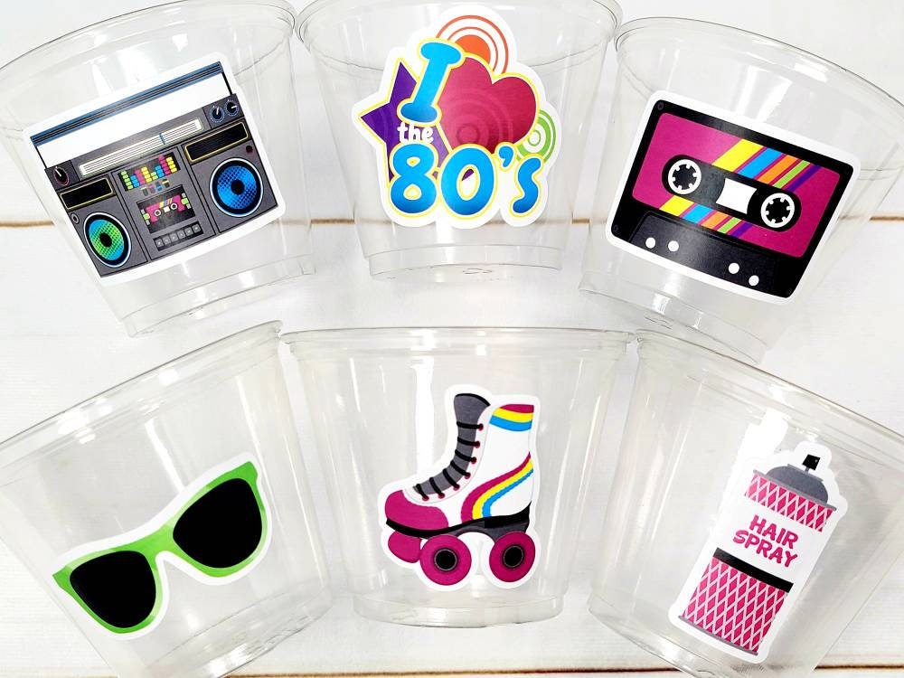 I Love the 80'S PARTY CUPS - 80's Birthday Cups 80's Party Cups 80's Decorations 80's Birthday Party 80's Birthday Party Decorations 80's