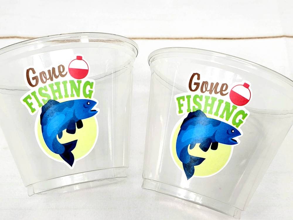 FISHING PARTY CUPS - Gone Fishing Party Fishing Party The Big One Fishing Bobber Decorations Fishing Birthday Fishing First Party Bait Cups