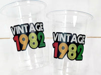 40th PARTY CUPS - Vintage 1982 40th Birthday Party 40th Birthday Favors 40th Party Cups 40th Party Decorations 1982 Birthday Party Cups