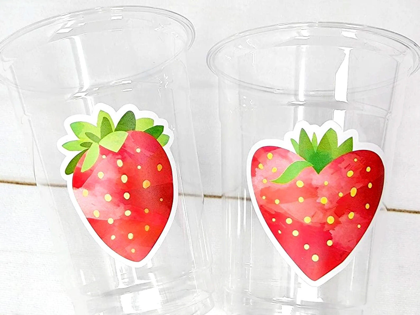 STRAWBERRY PARTY CUPS - Strawberry Birthday Cups Strawberry Cups First Birthday Strawberry Party Decorations Strawberry Baby Shower