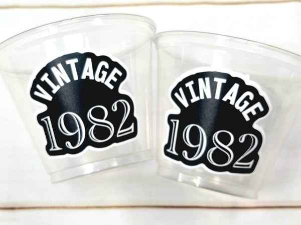 40th PARTY CUPS - Vintage 1982 40th Birthday Party 40th Birthday Favors 40th Party Cups 40th Party Decorations 1982 Birthday Party Cups