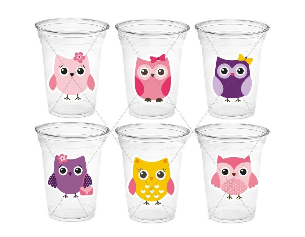OWL PARTY CUPS - Owl Cups Owl Party Favors Owl Birthday Party Owl First Birthday Owl Baby Shower Owl Party Decorations Owl Party Supplies