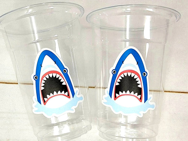 SHARK PARTY CUPS - Shark Treat Cups Shark Birthday Cups Shark Birthday Party Cups Shark Party Favors Shark Party Supplies Shark Decorations