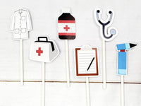 Doctor cupcake toppers, Medical Toppers, Nurse Cupcake Toppers, nurse party, RN Party, Nursing Graduation cupcake toppers