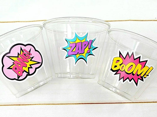GIRL SUPERHERO PARTY Cups - Girl Superhero Party Pink Girl Superhero Cups Superhero Party Decorations Girl Superhero Birthday Decorations