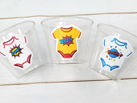 SUPERHERO PARTY CUPS - Superhero Cups Superhero First Birthday Decorations Superhero Party Decorations Superhero Baby Shower Superhero Party