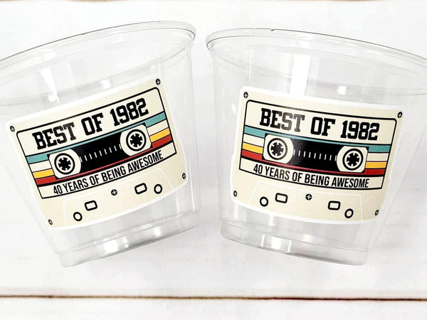 40th PARTY CUPS - Best of 1982 40th Birthday Party 40th Birthday Favors 40th Party Cups 40th Party Decorations 1982 Birthday Party Cups
