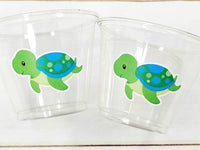 TURTLE PARTY CUPS - Turtle Cups Turtle Decorations Turtle Birthday Turtle Party Turtle Party Favors Turtle Baby Shower Baby Sprinkle