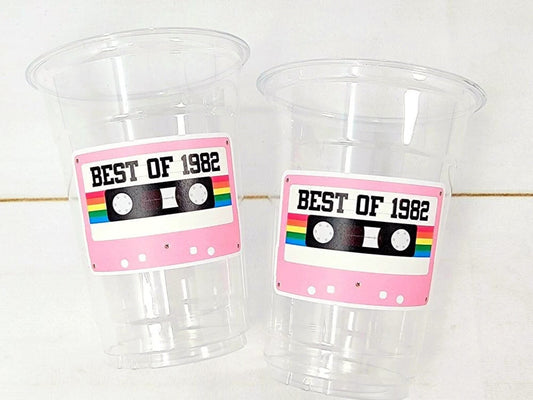 40th PARTY CUPS - Best of 1982 40th Birthday Party 40th Birthday Favors 40th Party Cups 40th Party Decorations 1982 Birthday Party Cups 80s