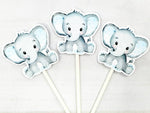 Elephant Cupcake Toppers, Baby Elephant Cupcake Toppers, Elephant Baby Shower Cupcake Toppers