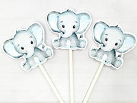 Elephant Cupcake Toppers, Baby Elephant Cupcake Toppers, Elephant Baby Shower Cupcake Toppers