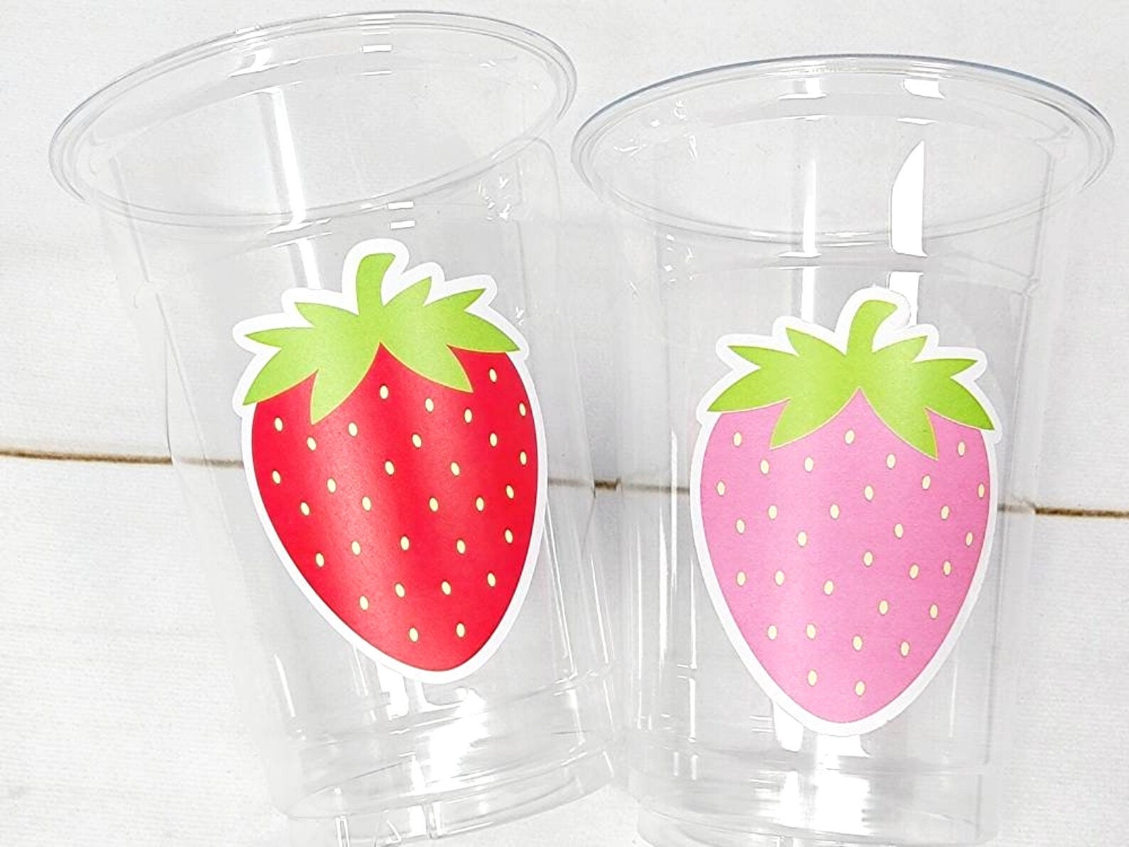 STRAWBERRY PARTY CUPS - Strawberry Birthday Cups Strawberry Cups First Birthday Strawberry Party Decorations Strawberry Baby Shower