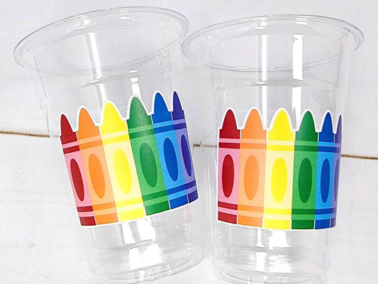 ART PARTY CUPS - Crayon Party Cups Crayon Treat Cups Crayon Party Favors Art Party Cups Art Party Treat Cups Party Favor Art Birthday Party