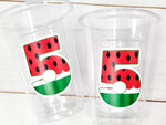 WATERMELON PARTY CUPS - Watermelon Party Favors Watermelon Treat Cups Watermelon Birthday One in a Melon First Birthday 1st Birthday