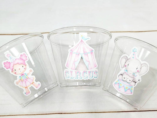 CIRCUS PARTY CUPS - Circus Birthday Cups Circus Party Favors Circus Party Cups Circus Baby Shower Circus Birthday Circus Party Decorations
