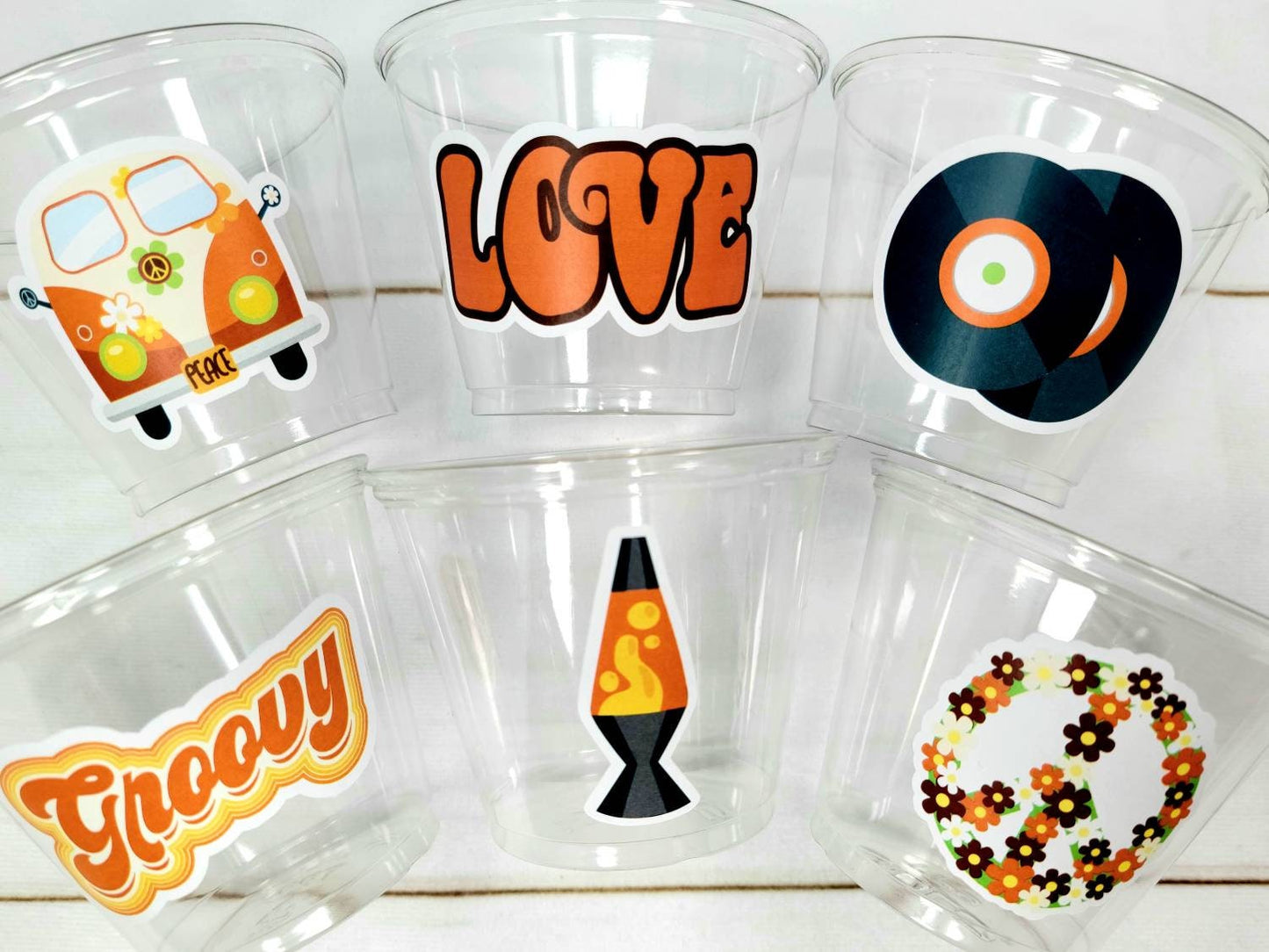 70'S PARTY CUPS - 70's Birthday Cups 70's Party Cups 70's Decorations 70's Birthday Party 70's Birthday Party Decorations Hippie Party Decor
