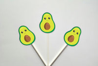 Avocado Cupcake Toppers, Avocado Birthday, Avocado Decorations, Avocado Food Picks, Avocado Baby Shower