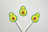 Avocado Cupcake Toppers, Avocado Birthday, Avocado Decorations, Avocado Food Picks, Avocado Baby Shower