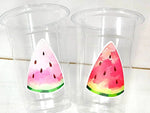 WATERMELON PARTY CUPS - Watermelon Party Favors Watermelon Treat Cups Watermelon Birthday One in a Melon First Birthday 1st Birthday