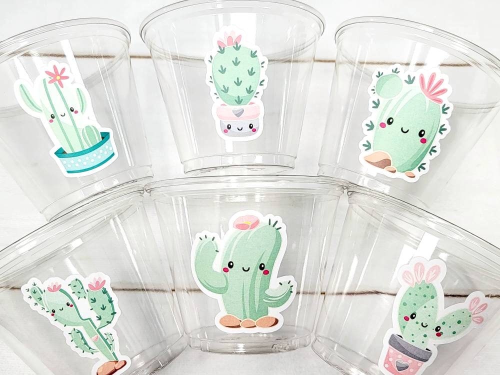 CACTUS PARTY CUPS - Cactus Birthday Fiesta Cups Cactus Party Decorations Cactus Baby Shower Decorations Llama Birthday Decorations Cactus