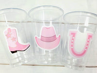 COWGIRL PARTY CUPS - Cowgirl Cups Cowgirl Party Decorations Cowgirl Baby Shower Decorations Baby Sprinkle Cowgirl Boots Birthday Decor Favor