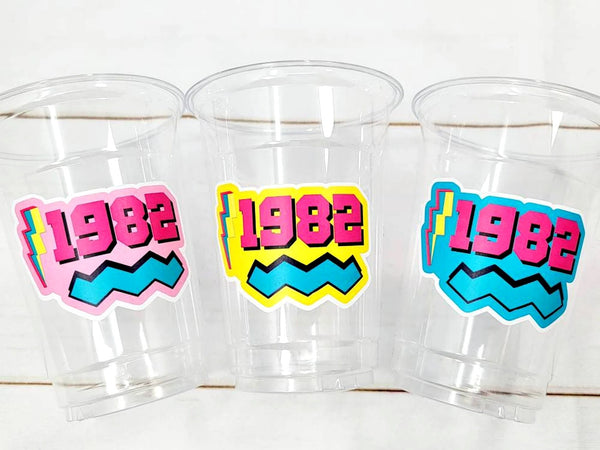 40th PARTY CUPS - 1982 Cups 40th Birthday Party 40th Birthday Favors 40th Party Cups 40th Party Decorations 1982 Birthday Party Cups 80s Cup