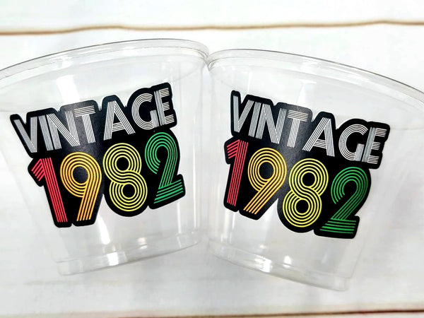 40th PARTY CUPS - Vintage 1982 40th Birthday Party 40th Birthday Favors 40th Party Cups 40th Party Decorations 1982 Birthday Party Cups