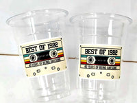40th PARTY CUPS - Best of 1982 40th Birthday Party 40th Birthday Favors 40th Party Cups 40th Party Decorations 1982 Birthday Party Cups 80s