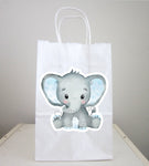 Elephant Goody Bags, Elephant Favor Bags, Elephant Gift Bags - Pink and Grey, Chevron Elephant, Girl Elephant