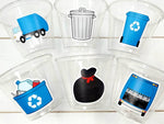 GARBAGE TRUCK PARTY Cups - Garbage Truck Treat Cups Garbage Truck Party Favors Garbage Truck Birthday Favors Trash Garbage Birthday