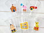 CIRCUS PARTY CUPS - Circus Birthday Cups Circus Party Favors Circus Party Cups Circus Baby Shower Circus Birthday Circus Party Decorations
