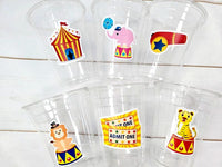 CIRCUS PARTY CUPS - Circus Birthday Cups Circus Party Favors Circus Party Cups Circus Baby Shower Circus Birthday Circus Party Decorations