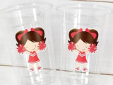 CHEERLEADER PARTY CUPS - Cheer Party Cups Cheerleader Party Cups Cheer Birthday Party Cheer Party Favors Cheer Baby Shower Cups Cheer Squad