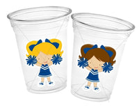 CHEERLEADER PARTY CUPS - Cheer Party Cups Cheerleader Party Cups Cheer Birthday Party Cheer Party Favors Cheer Baby Shower Cups Cheer Squad