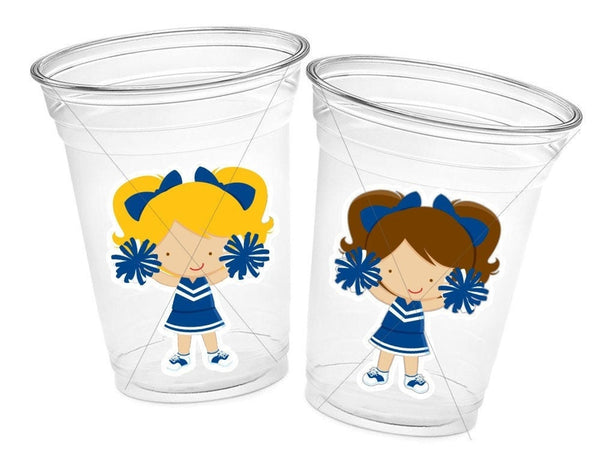 CHEERLEADER PARTY CUPS - Cheer Party Cups Cheerleader Party Cups Cheer Birthday Party Cheer Party Favors Cheer Baby Shower Cups Cheer Squad