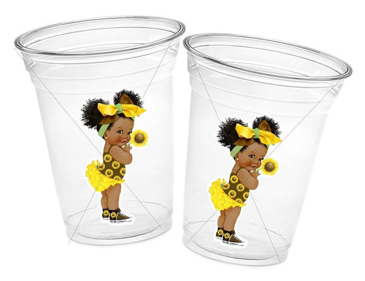 SUNFLOWER PARTY CUPS - Sunflower Girl Sunflower Birthday Party Cups Sunflower Baby Shower Cups Floral Party Cups Cups Sunflower Party Favors