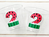 WATERMELON PARTY CUPS - Watermelon Party Favors Watermelon Treat Cups Watermelon Birthday One in a Melon First Birthday 1st Birthday