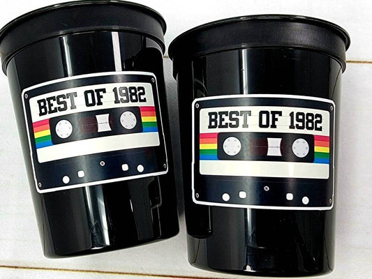 40th PARTY CUPS - Best of 1982 40th Birthday Party 40th Birthday Favors 40th Party Cups 40th Party Decorations 1982 Birthday Party Cups 80s