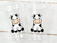 COW PARTY CUPS - Cow Cups Cow Birthday Cups Farm Animal Cups Cow Party Favors Farm Cow Baby Shower Cow First Birthday Cow Party Decorations
