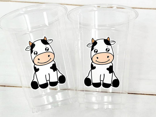 COW PARTY CUPS - Cow Cups Cow Birthday Cups Farm Animal Cups Cow Party Favors Farm Cow Baby Shower Cow First Birthday Cow Party Decorations