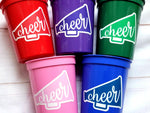 CHEERLEADING PARTY CUPS - Cheer Party Cups Cheerleader Party Cups Cheer Birthday Party Cheer Party Favors Cheer Baby Shower Cups Cheer Squad