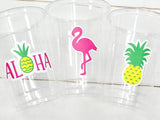LUAU PARTY CUPS - Aloha Party Cups Luau Party Decoration, Luau Party Supplies Luau Baby Shower Tropical Party Decorations Hawaii Party Luau